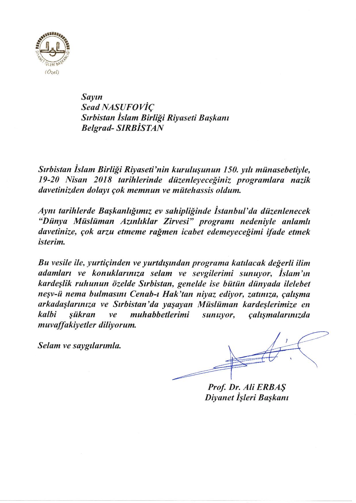 Diyanet čestitka 150 IZS page 001